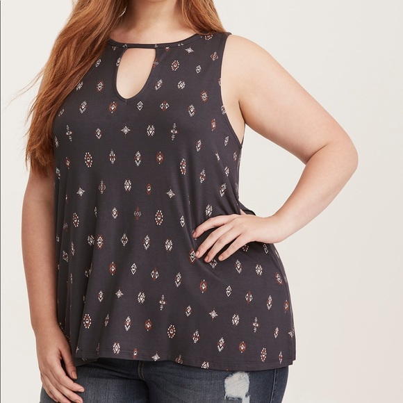 Torrid Geo Print Cutout tank - Picture 4 of 6